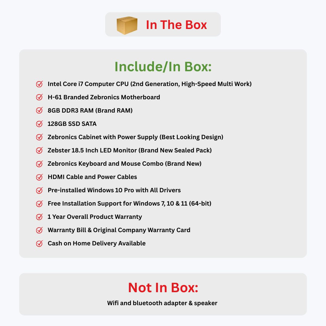 New ZEBRONICS i7 Complete Desktop Setup | Super Fast Performance | Brand New | 1-Year Warranty