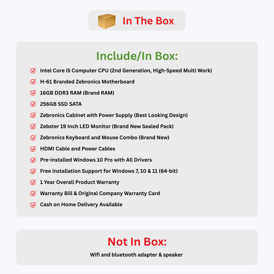 ZEBRONICS i5 Complete Desktop Setup | Super Fast Performance | Brand New | 1-Year Warranty