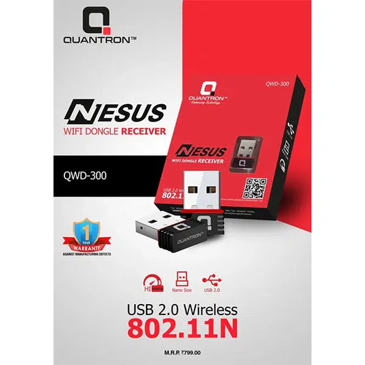 Quantron Nesus QWD-300 Wifi Dongle receiver QWD-300 Laptop Accessory  (Black)