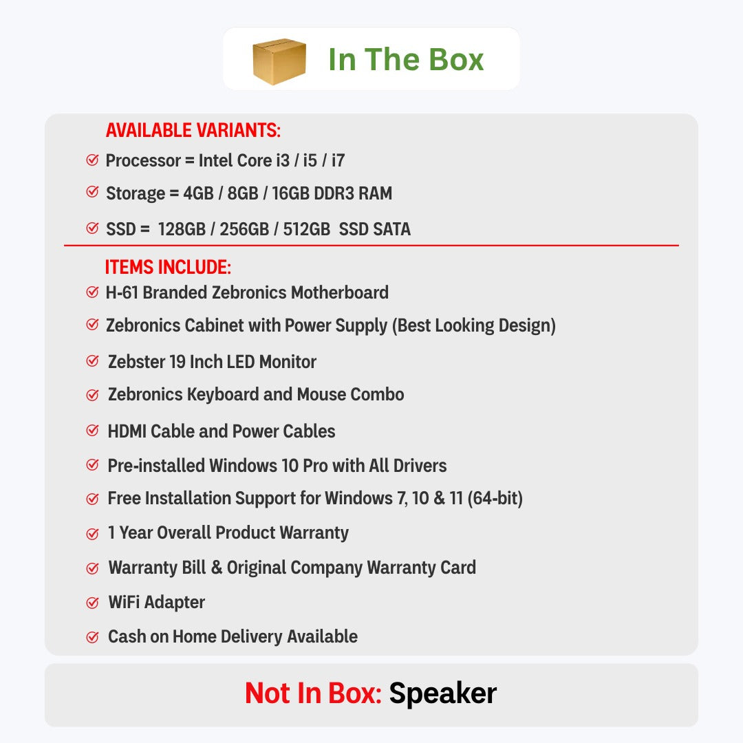 ZEBRONICS Complete Desktop Setup | Super Fast Performance | Brand New | 1-Year Warranty