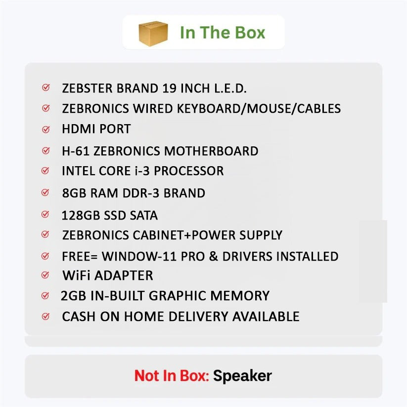 ZEBRONICS i3 Complete Desktop Setup | Super Fast Performance | Brand New