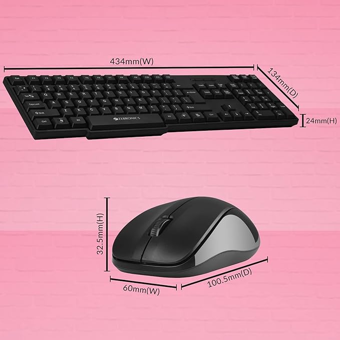 Zebronics Zeb-Companion 107 USB Wireless Keyboard and Mouse Set