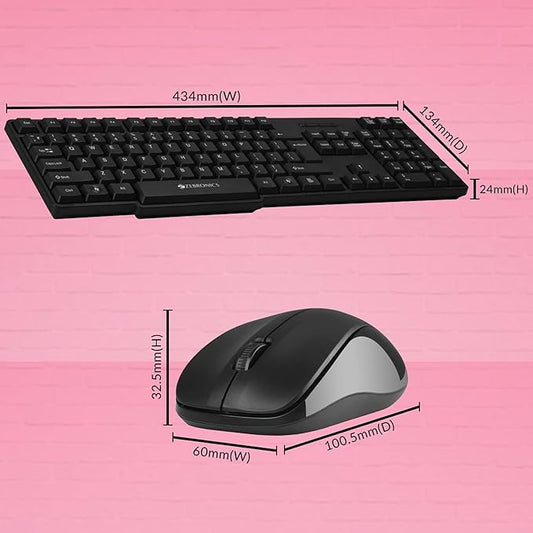 Zebronics Zeb-Companion 107 USB Wireless Keyboard and Mouse Set